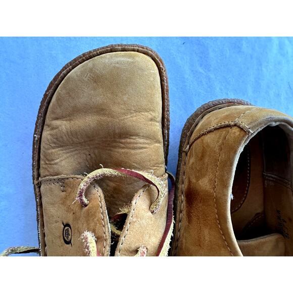 Born W5808 Tan Leather Lace-Up Oxfords 8 / 39 Moc Toe Comfort Shoes Handcrafted - Picture 5 of 7